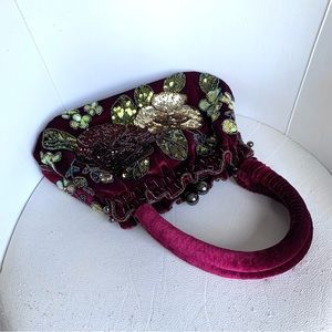（(◎)＿(◎)）NWT Vintage Y2K Velvet Sequins Beaded Purse